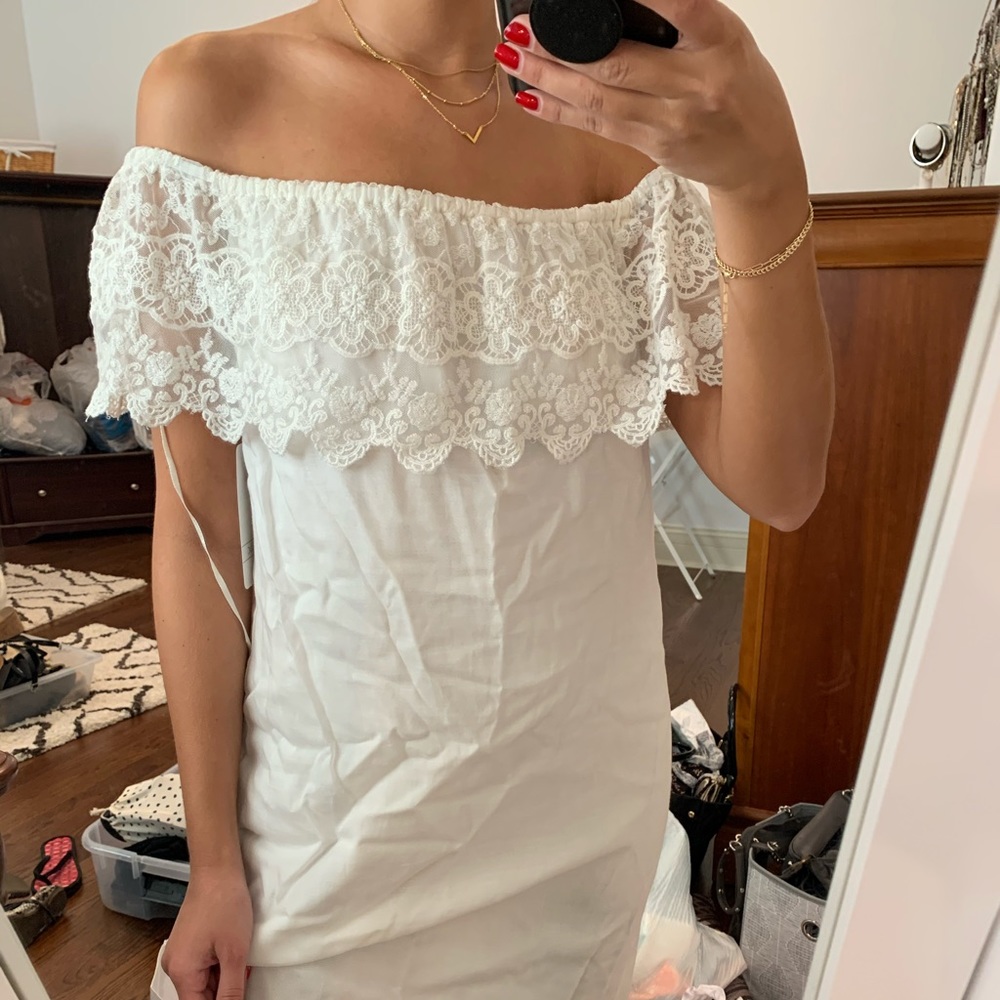 Zara off shoulder smock dress